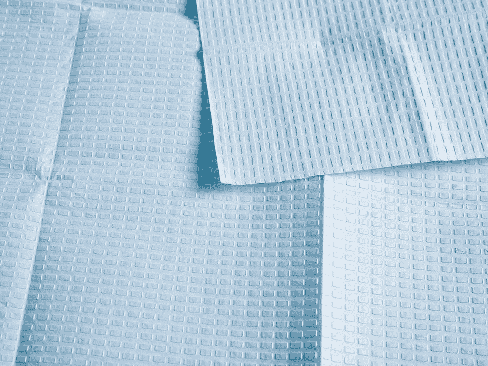 蓝色方格纸复膜洞巾(带胶带)